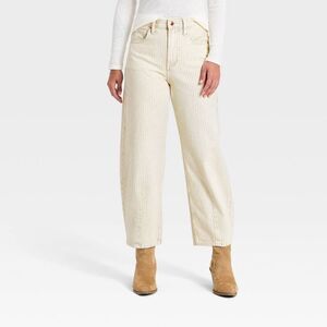 Universal Thread - Women's High-Rise Striped Barrel Jeans - Universal White